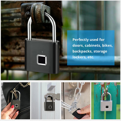 Smart Fingerprint Padlock – Keyless, Waterproof & USB-C Rechargeable